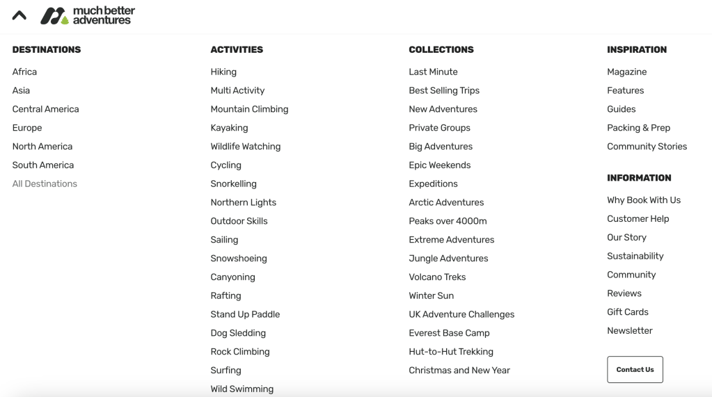 Much better adventures activities